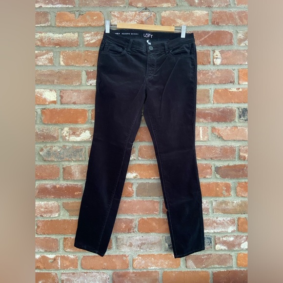 Loft Modern Skinny Black Cords Corduroy Pants 29P 8P Petite - Picture 1 of 8